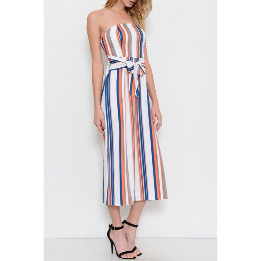 Midi Stripped culotte Jumpsuit